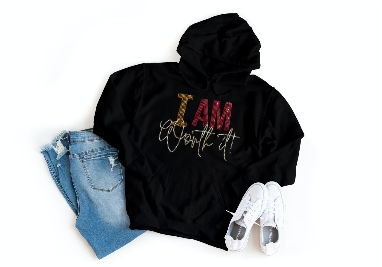 I am Worth It Bling Hoodie